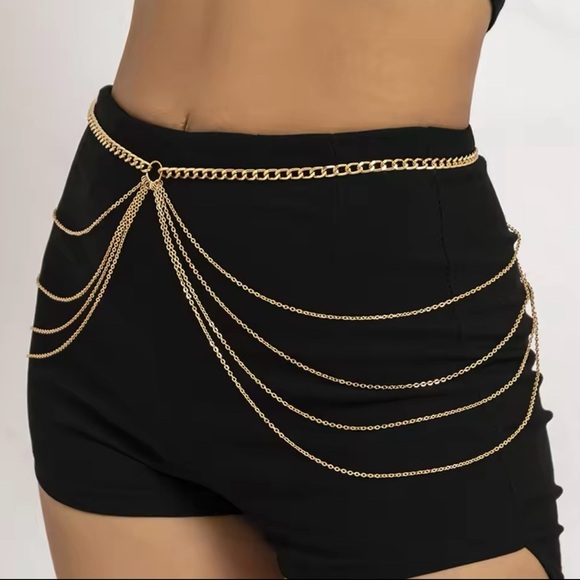Multi-layer Tassel  Waist Chain For Women Gold Party Dress Belts Accessories 35” - Picture 3 of 5